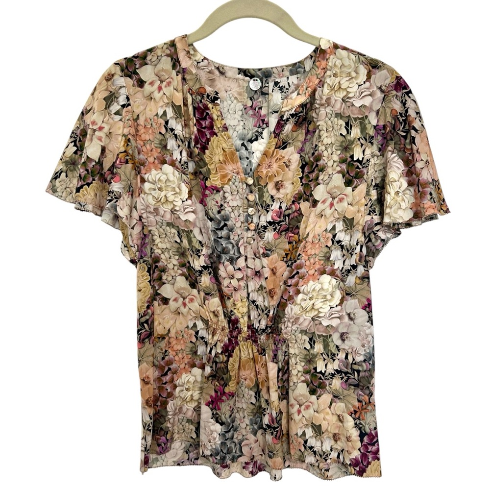 Margaret O’Leary Kelsie Top Sz XS English Bouquet